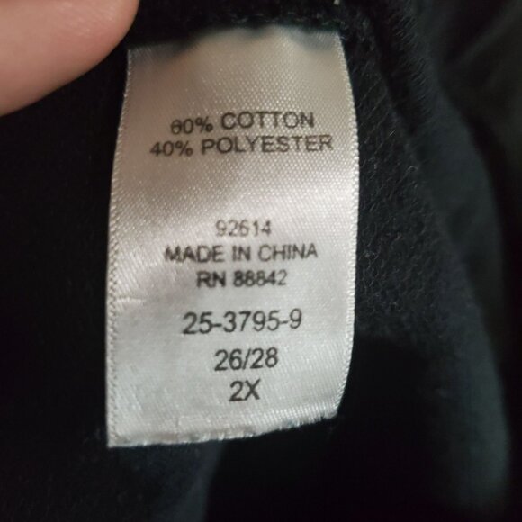 Roamans Pants Womens Plus Size 26/38 2X Black Drawstring Rhinestone Joggers - Picture 3 of 10